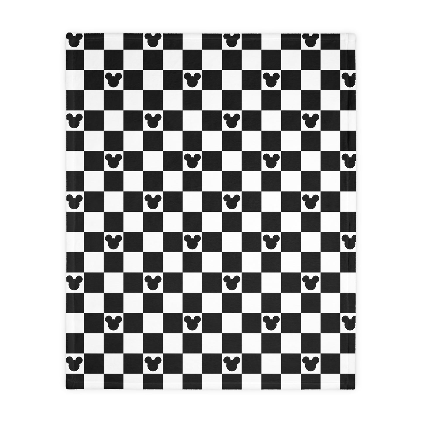 Black & White Checkered Mickey Blanket