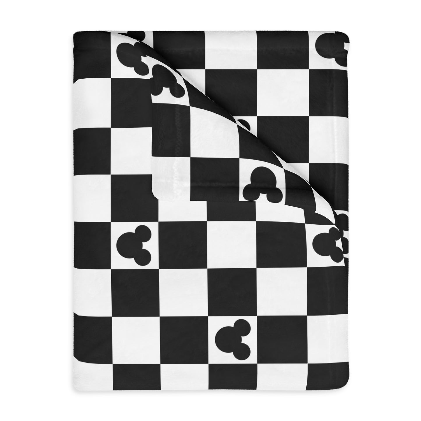 Black & White Checkered Mickey Blanket