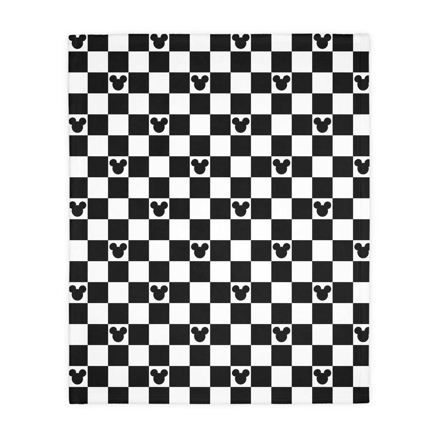 Black & White Checkered Mickey Blanket