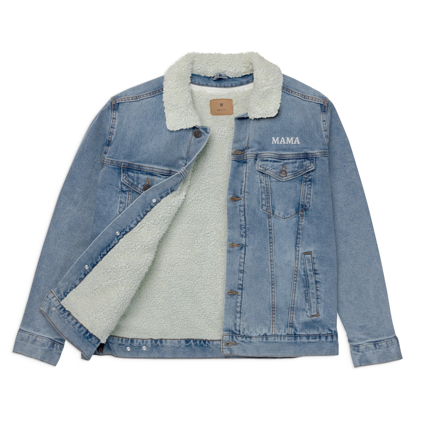 Mama Unisex denim sherpa jacket