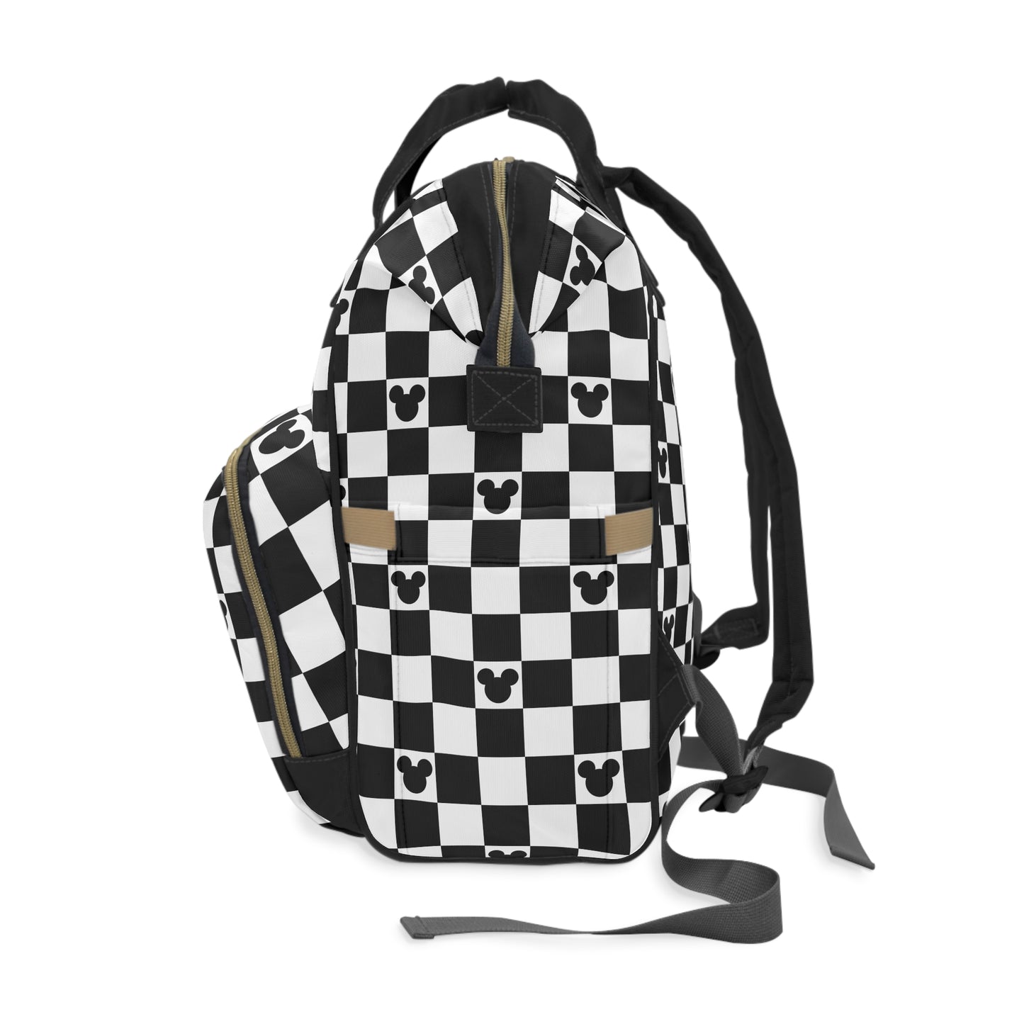 Black & White Checkered Mickey Diaper Backpack