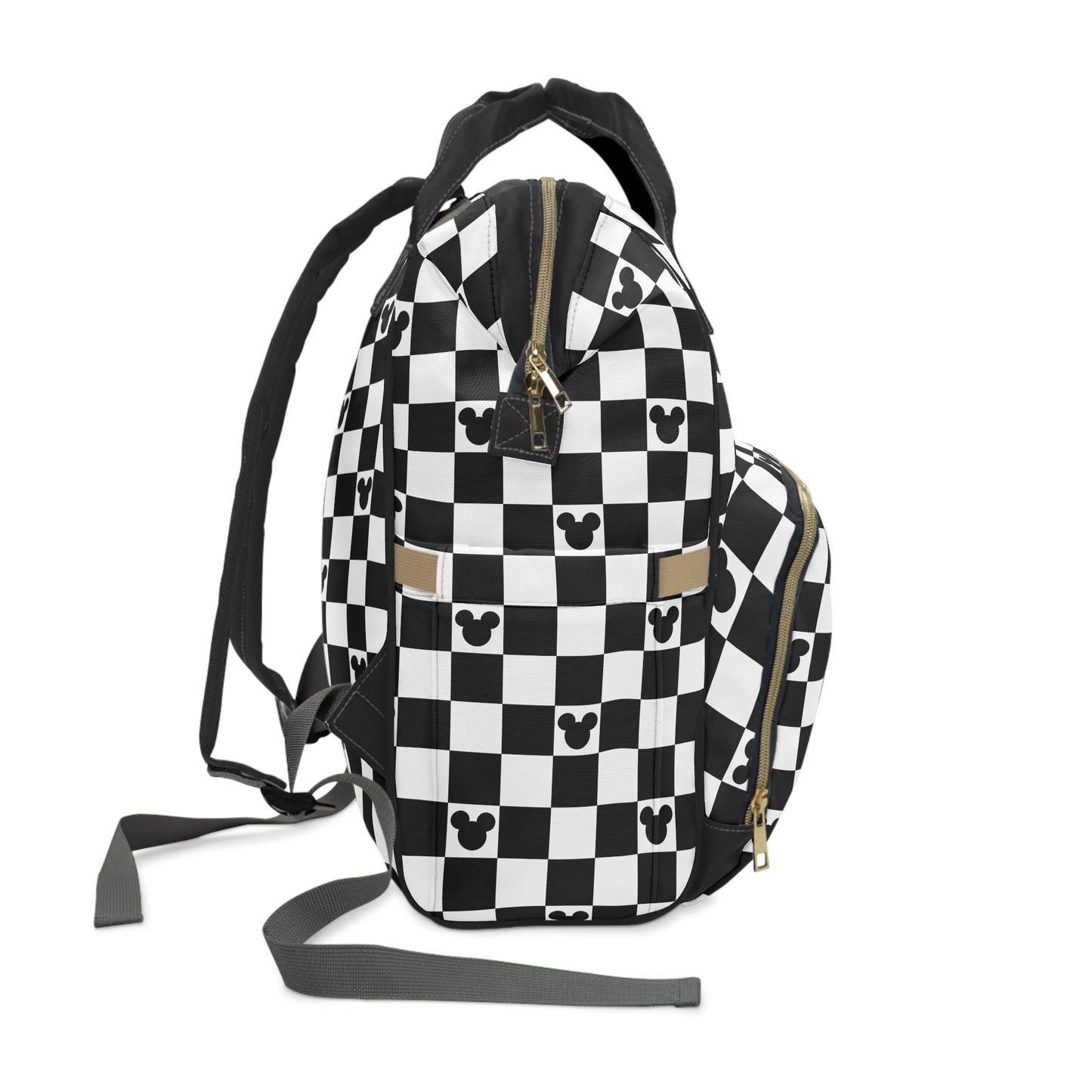 Black & White Checkered Mickey Diaper Backpack