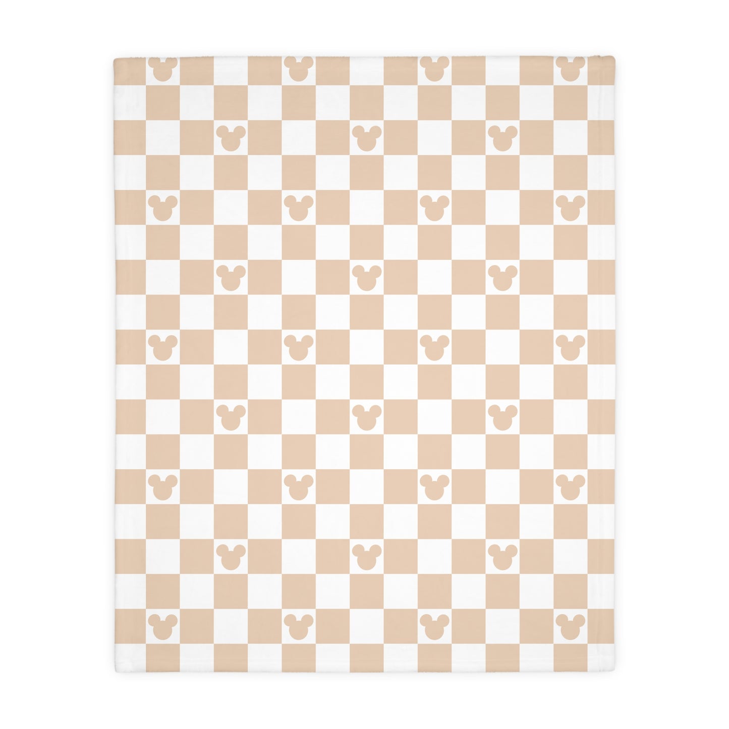 Tan Checkered Mickey Blanket