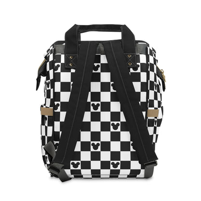 Black & White Checkered Mickey Diaper Backpack